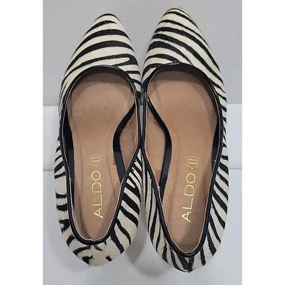 ALDO Jonquiere Zebra Print Platform Pumps Stiletto High Heels Women’s Size 7 - Picture 3 of 16